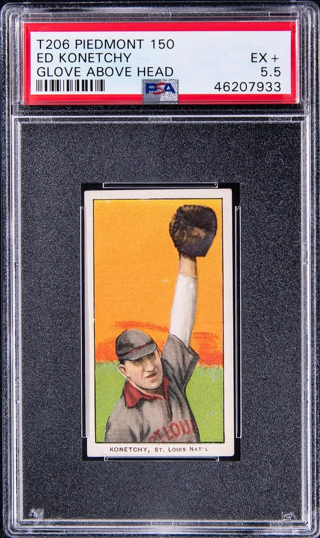 1909-11 T206 Ed Konetchy, Glove Above Head White Border #no-number card image