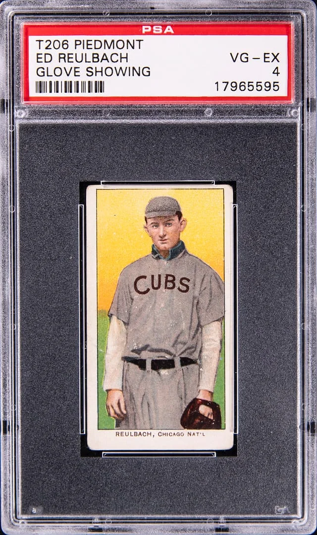 1909-11 T206 Ed Reulbach, Glove Showing - Piedmont White Border #no-number card image