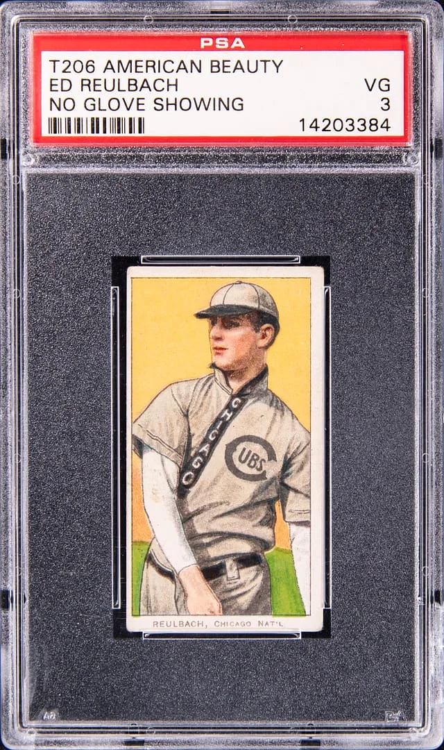 1909-11 T206 Ed Reulbach, No Glove Showing - American Beauty White Border #no-number card image
