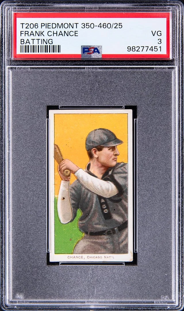 1909-11 T206 Frank Chance, Batting - Piedmont 350-460 White Border #no-number card image