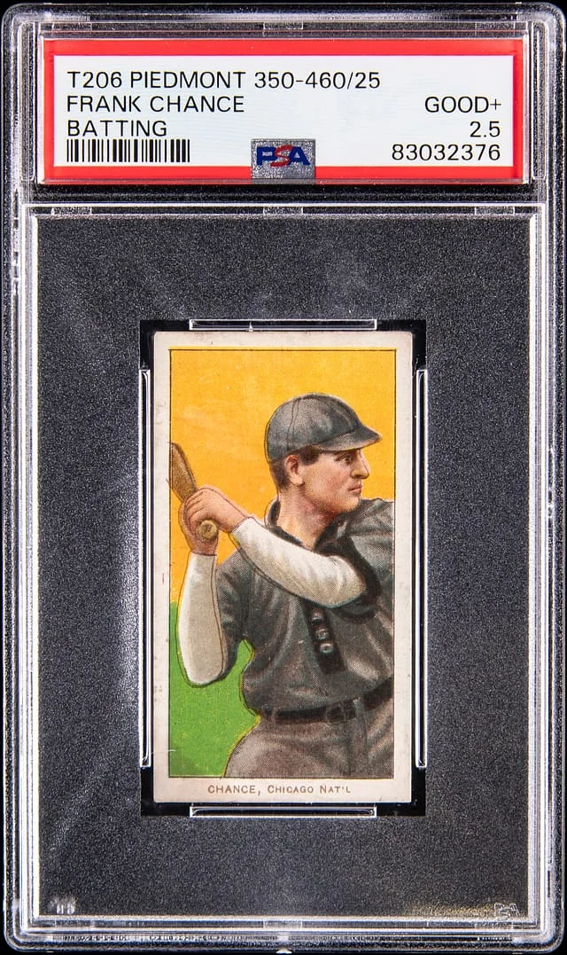1909-11 T206 Frank Chance, Batting - Piedmont 350-460/25 White Border #no-number card image