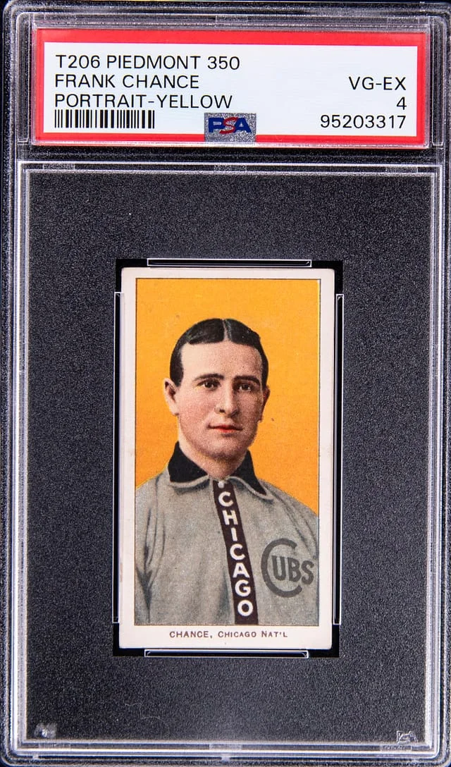 1909-11 T206 Frank Chance, Portrait, Yellow Background White Border #no-number card image