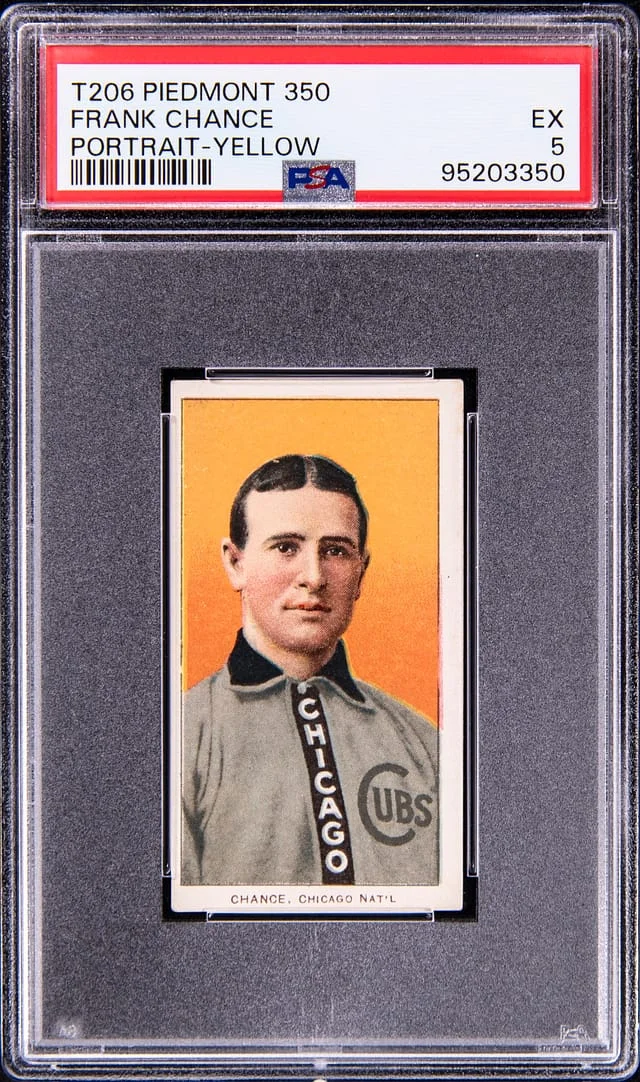 1909-11 T206 Frank Chance, Portrait-Yellow - Piedmont 350 White Border #no-number card image