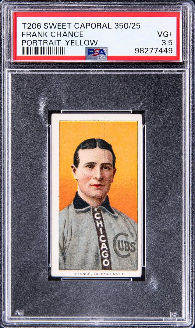 1909-11 T206 Frank Chance, Portrait, Yellow - Sweet Caporal 350 White Border #no-number card image