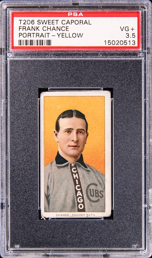 1909-11 T206 Frank Chance, Portrait-Yellow - Sweet Caporal White Border #no-number card image