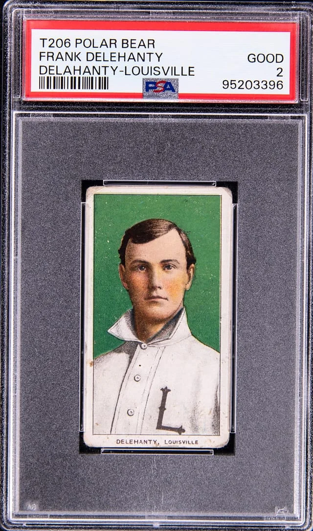 1909-11 T206 Frank Delahanty Polar Bear Back White Border #no-number card image