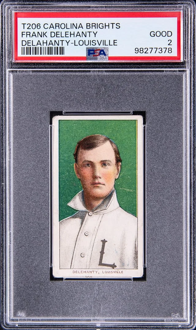 1909-11 T206 Frank Delehanty (Delahanty), Louisville - Scarce Carolina Brights Back White Border #no-number card image