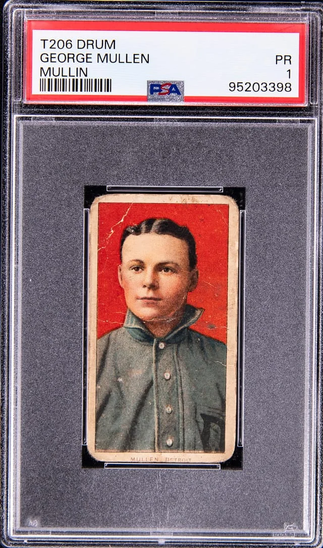 1909-11 T206 George Mullen (Mullin) - Rare Drum Back White Border #no-number card image