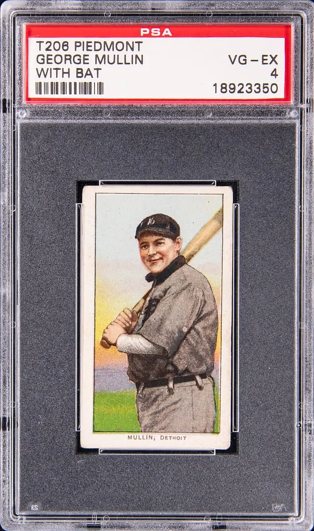 1909-11 T206 George Mullin, With Bat - Piedmont White Border #no-number card image
