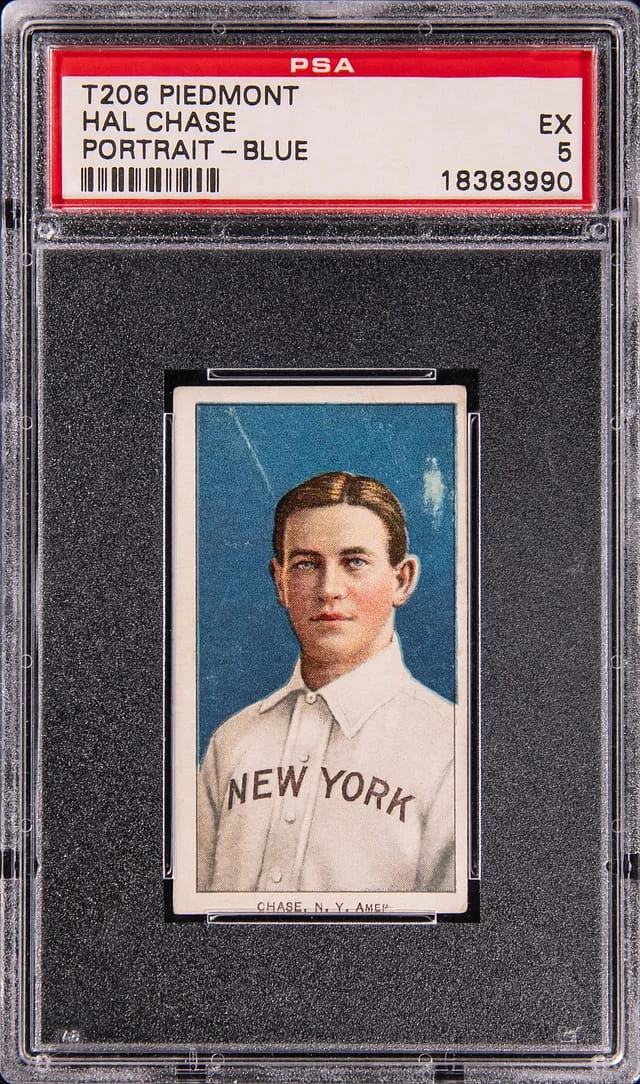 1909-11 T206 Hal Chase, Portrait Blue - Piedmont 350/25 White Border #no-number card image