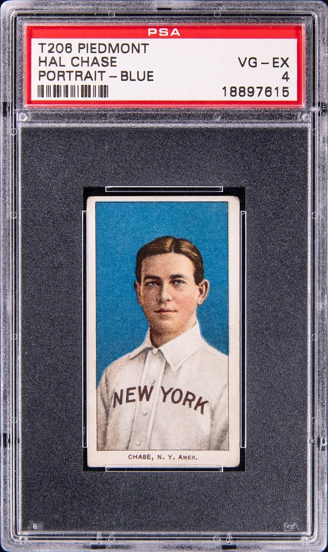1909-11 T206 Hal Chase, Portrait-Blue - Piedmont White Border #no-number card image