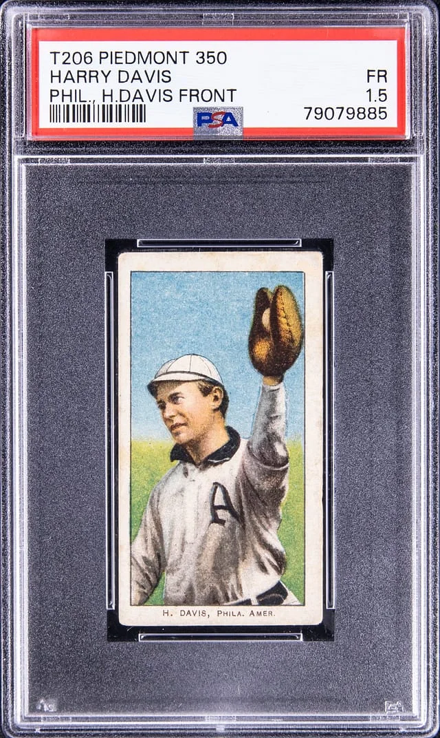 1909-11 T206 Harry Davis, Philadelphia, H. Davis Front White Border #no-number card image