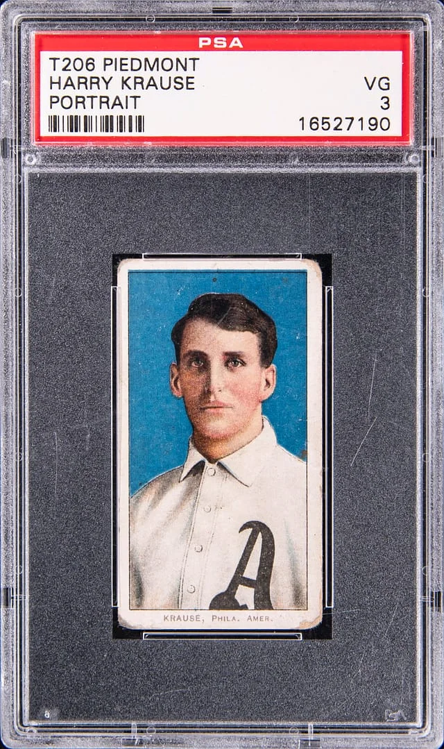 1909-11 T206 Harry Krause, Portrait - Piedmont White Border #no-number card image