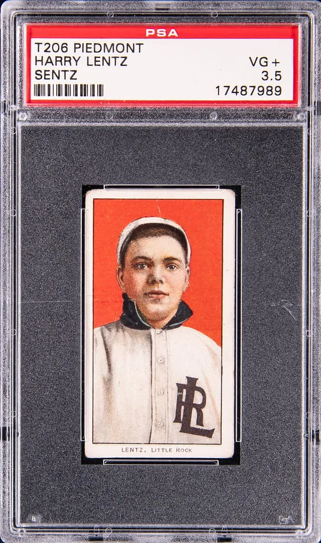 1909-11 T206 Harry Lentz (Sentz) - Piedmont White Border #no-number card image