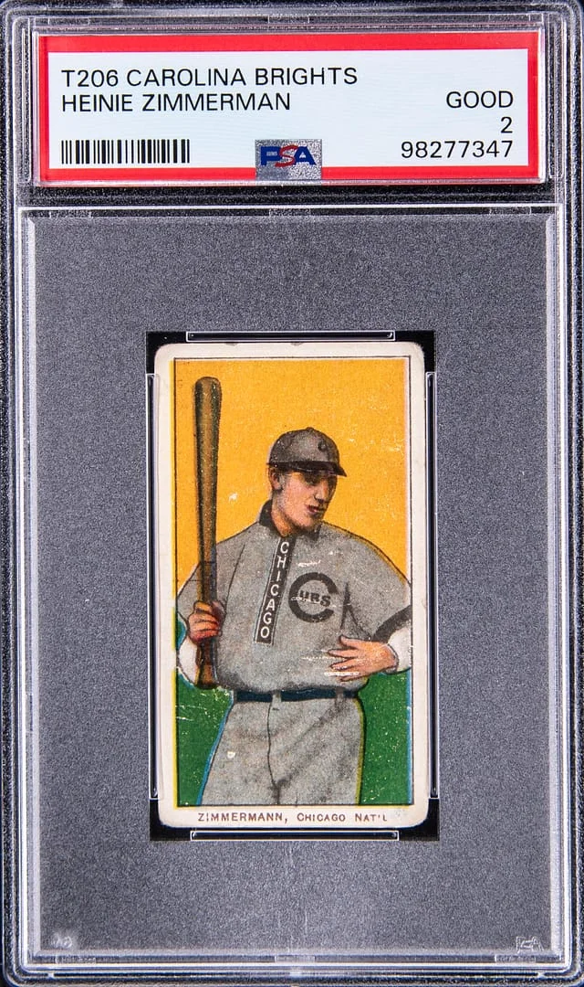 1909-11 T206 Heinie Zimmerman - Scarce Carolina Brights Back White Border #no-number card image