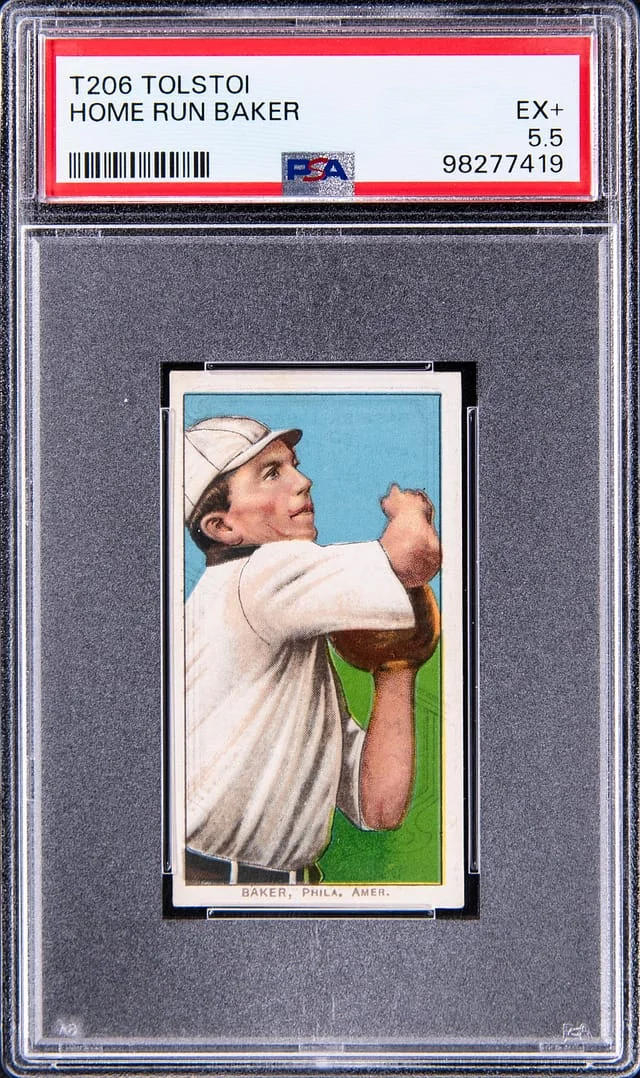 1909-11 T206 Home Run Baker Tolstoi Ad Back White Border #no-number card image
