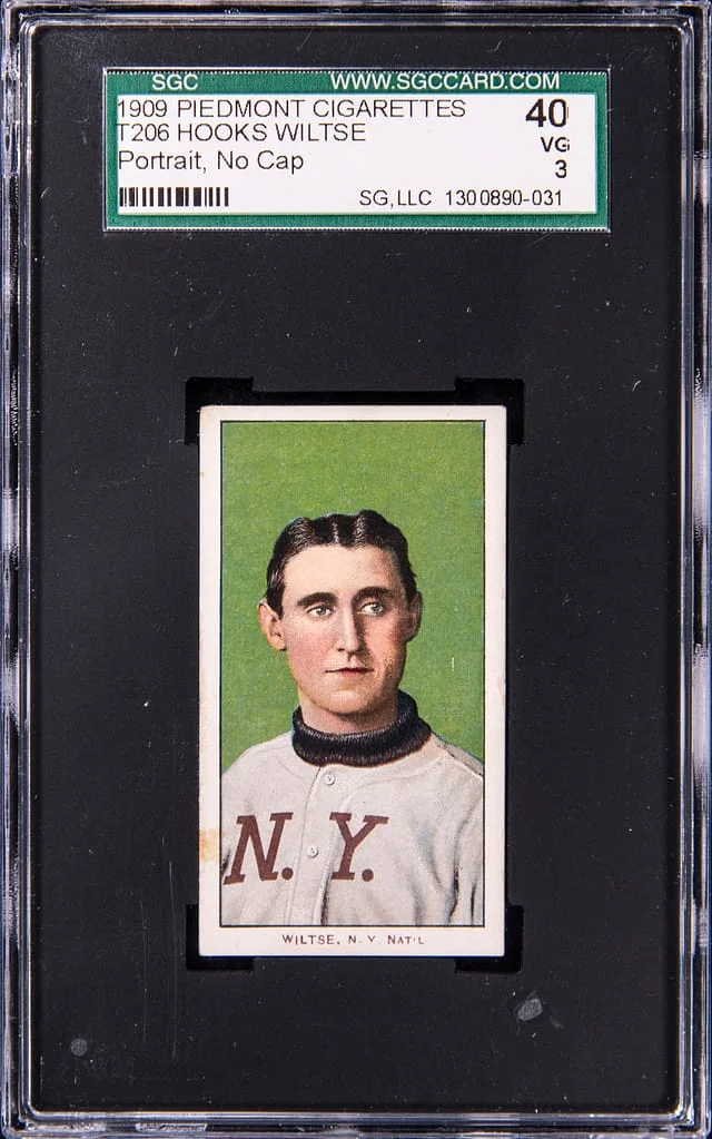 1909-11 T206 Hooks Wiltse, Portrait, No Cap White Border #no-number card image
