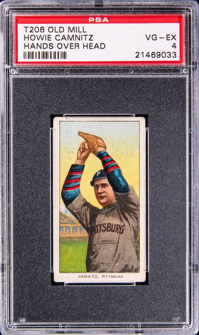 1909-11 T206 Howie Camnitz, Hands Over Head - Old Mill White Border #no-number card image