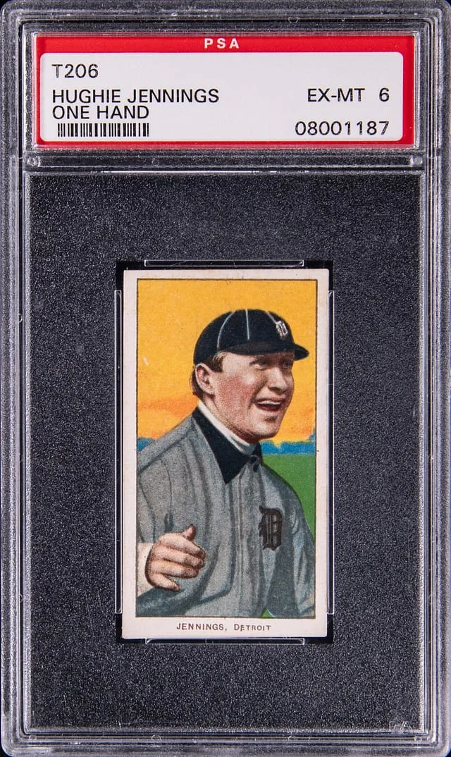 1909-11 T206 Hughie Jennings, One Hand Showing White Border #no-number card image