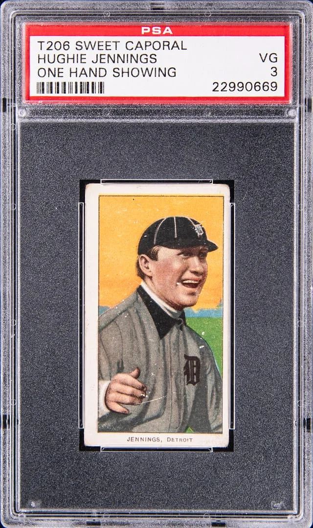 1909-11 T206 Hughie Jennings, One Hand Showing - Sweet Caporal White Border #no-number card image