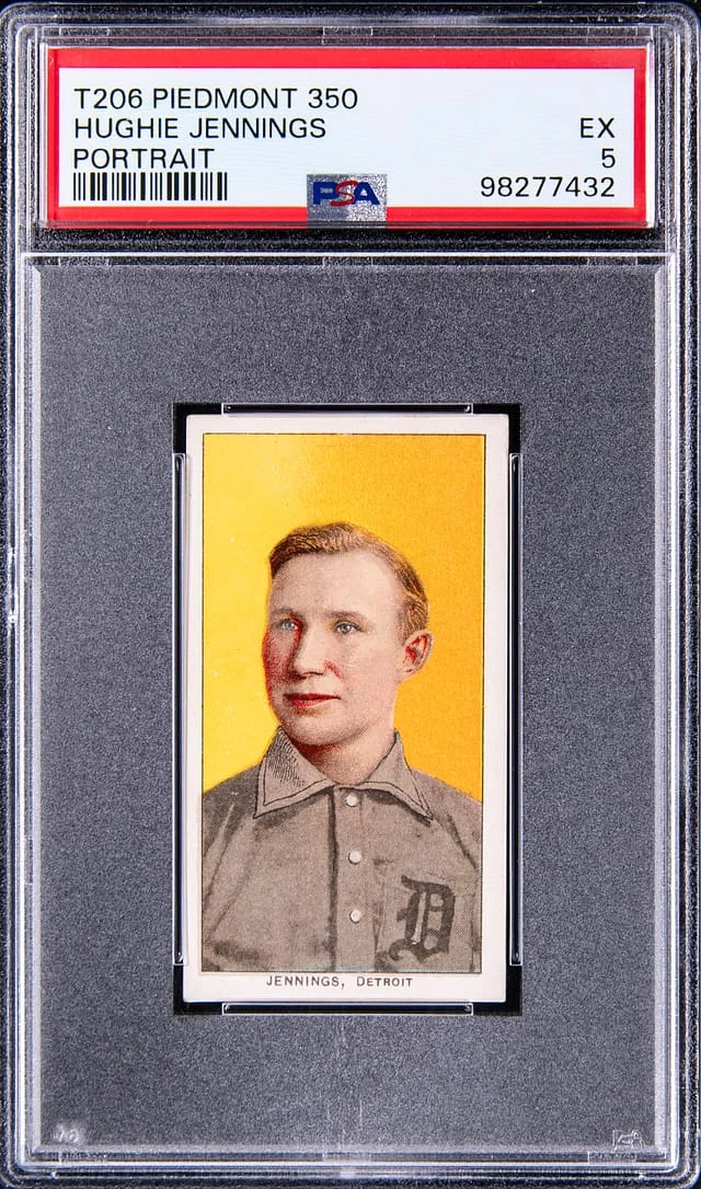 1909-11 T206 Hughie Jennings, Portrait - Piedmont 350 White Border #no-number card image