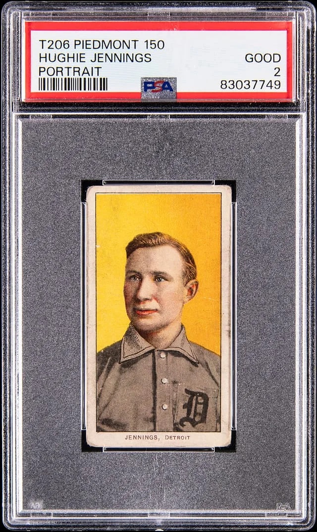 1909-11 T206 Hughie Jennings, Portrait - Piedmont/150 White Border #no-number card image