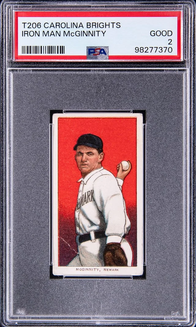 1909-11 T206 Iron Man McGinnity - Carolina Brights Back White Border #no-number card image