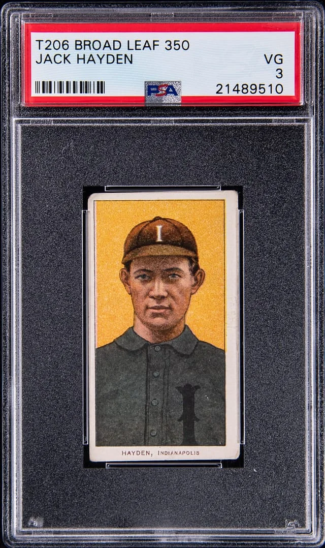 1909-11 T206 Jack Hayden - Broad Leaf 350 White Border #no-number card image