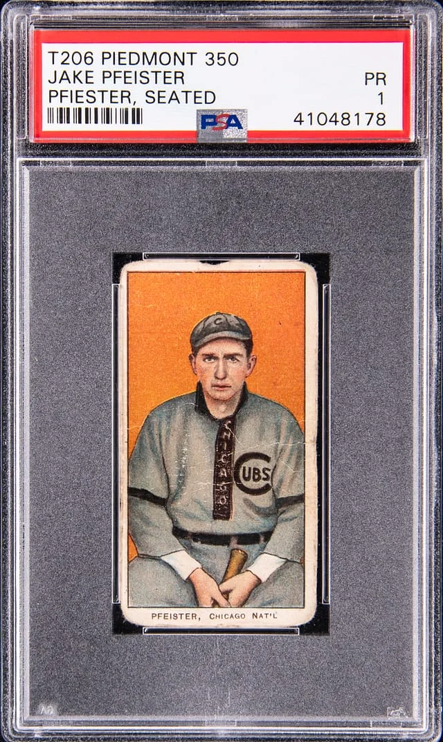 1909-11 T206 Jake Pfeister (Pfiester), Seated - Piedmont 350 White Border #no-number card image
