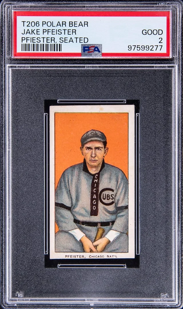 1909-11 T206 Jake Pfeister (Pfiester), Seated - Polar Bear White Border #no-number card image
