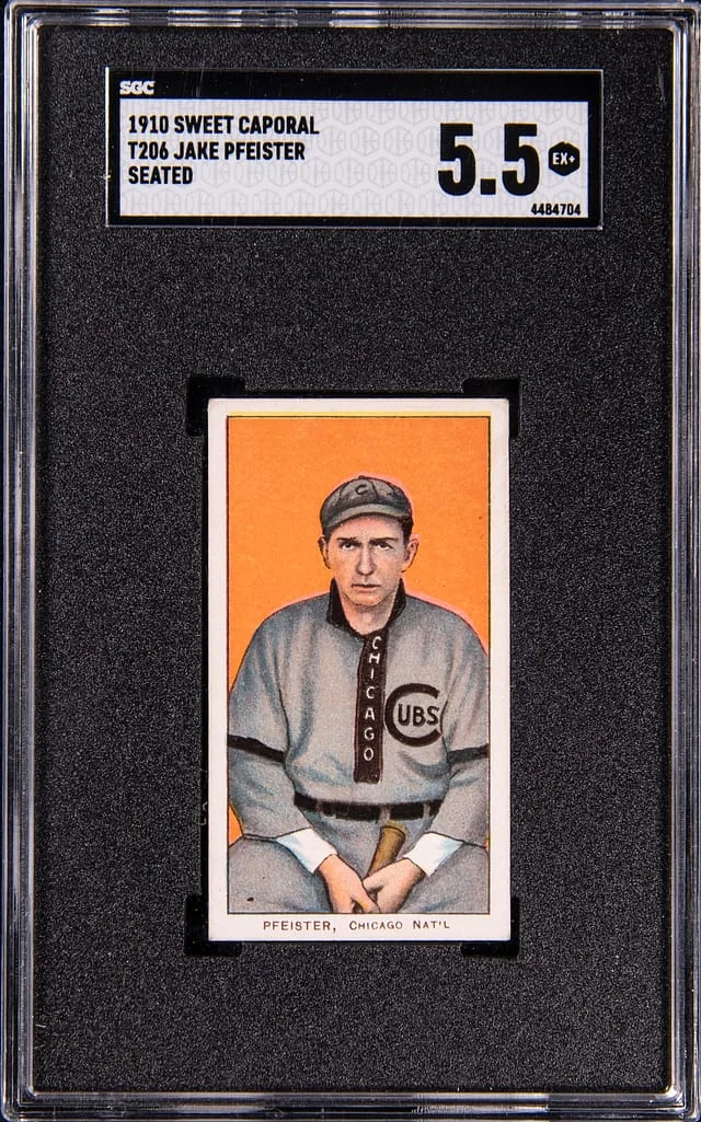 1909-11 T206 Jake Pfeister, Seated - Sweet Caporal White Border #no-number card image