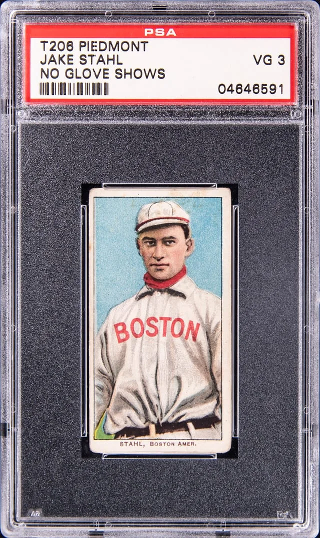 1909-11 T206 Jake Stahl, No Glove Shows - Piedmont White Border #no-number card image