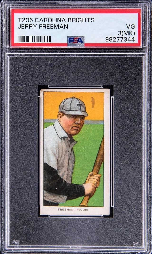 1909-11 T206 Jerry Freeman - Scarce Carolina Brights Back White Border #no-number card image