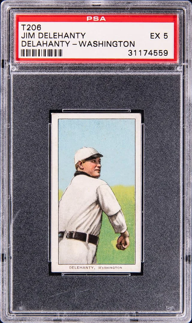 1909-11 T206 Jim Delehanty (Delahanty), Washington - Piedmont White Border #no-number card image