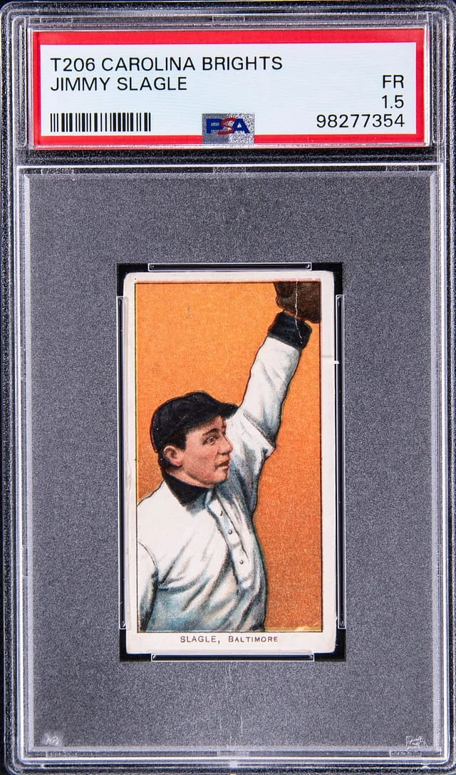 1909-11 T206 Jimmy Slagle - Scarce Carolina Brights Back White Border #no-number card image