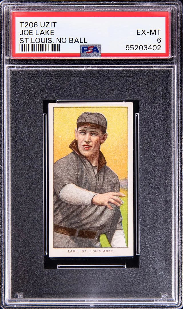 1909-11 T206 Joe Lake St. Louis, No Ball - Rare UZIT Back #no-number card image
