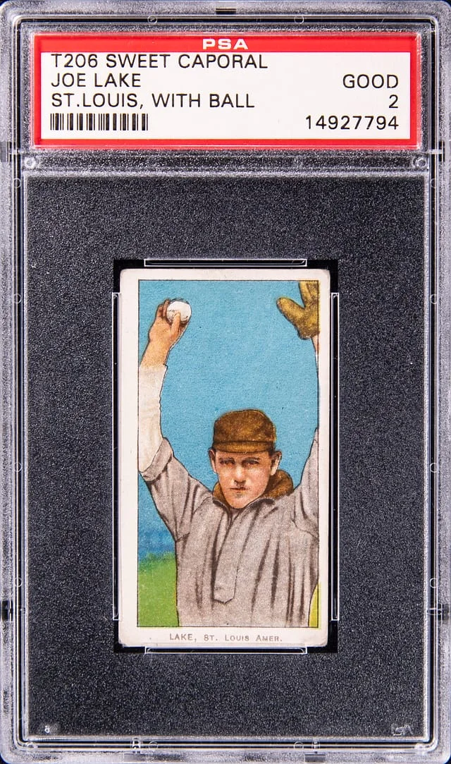 1909-11 T206 Joe Lake, St. Louis, With Ball - Sweet Caporal White Border #no-number card image