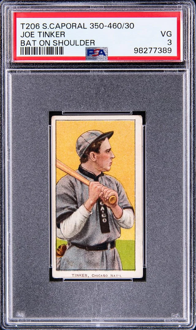 1909-11 T206 Joe Tinker, Bat On Shoulder - Sweet Caporal 350-460 White Border #no-number card image