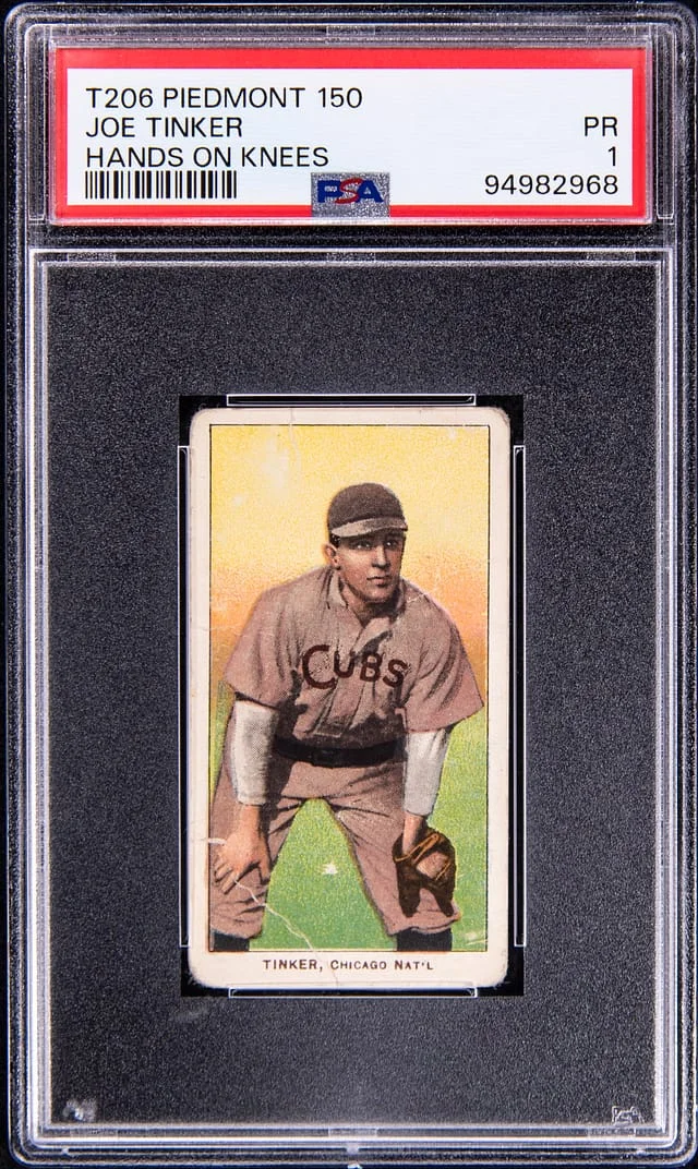1909-11 T206 Joe Tinker, Hands on Knees White Border #no-number card image