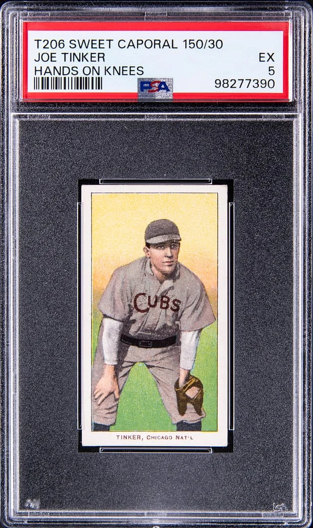 1909-11 T206 Joe Tinker, Hands On Knees - Sweet Caporal 150 White Border #no-number card image