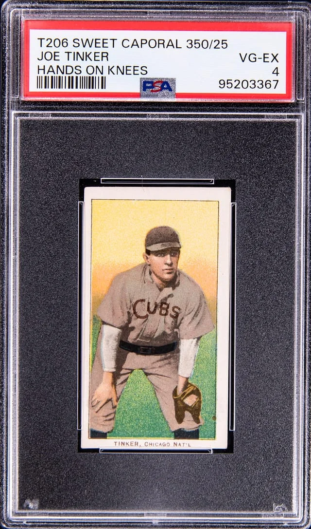 1909-11 T206 Joe Tinker, Hands On Knees - Sweet Caporal 350/25 White Border #no-number card image