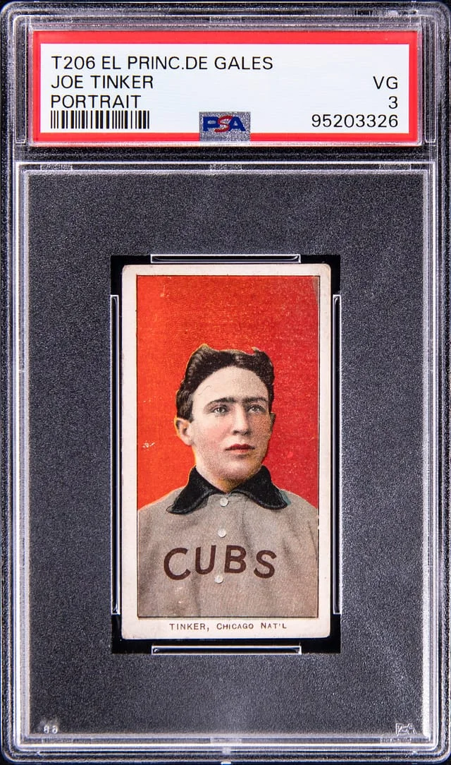 1909-11 T206 Joe Tinker, Portrait - El Principe De Gales Back White Border #no-number card image