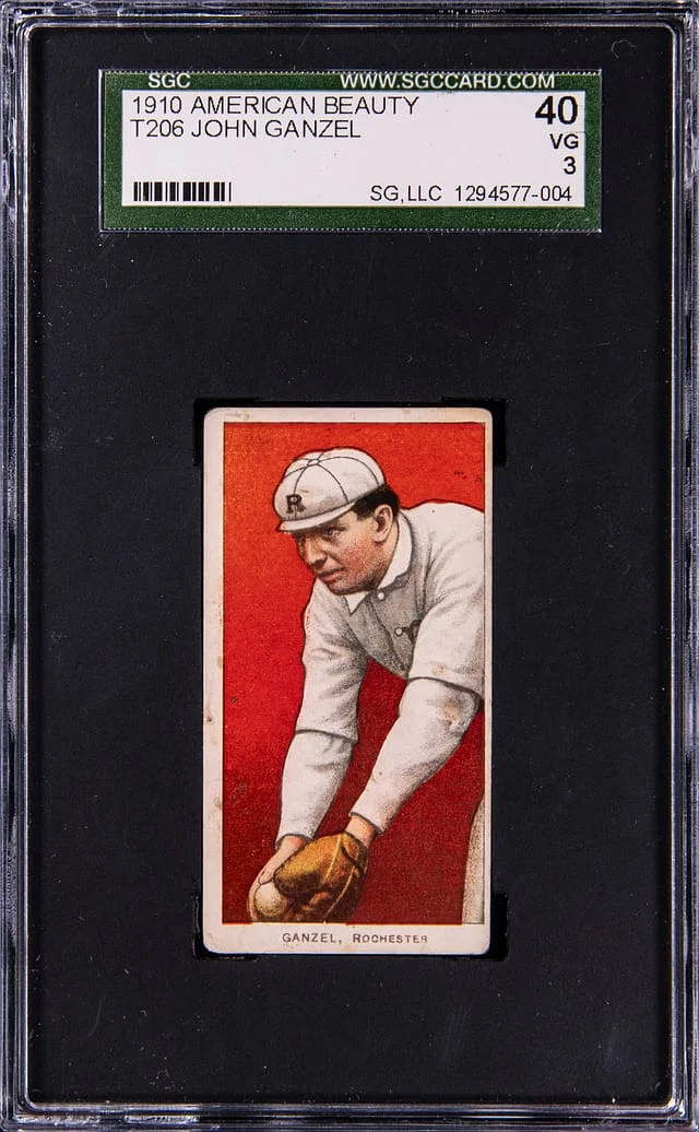 1909-11 T206 John Ganzel, American Beauty Back White Border #no-number card image