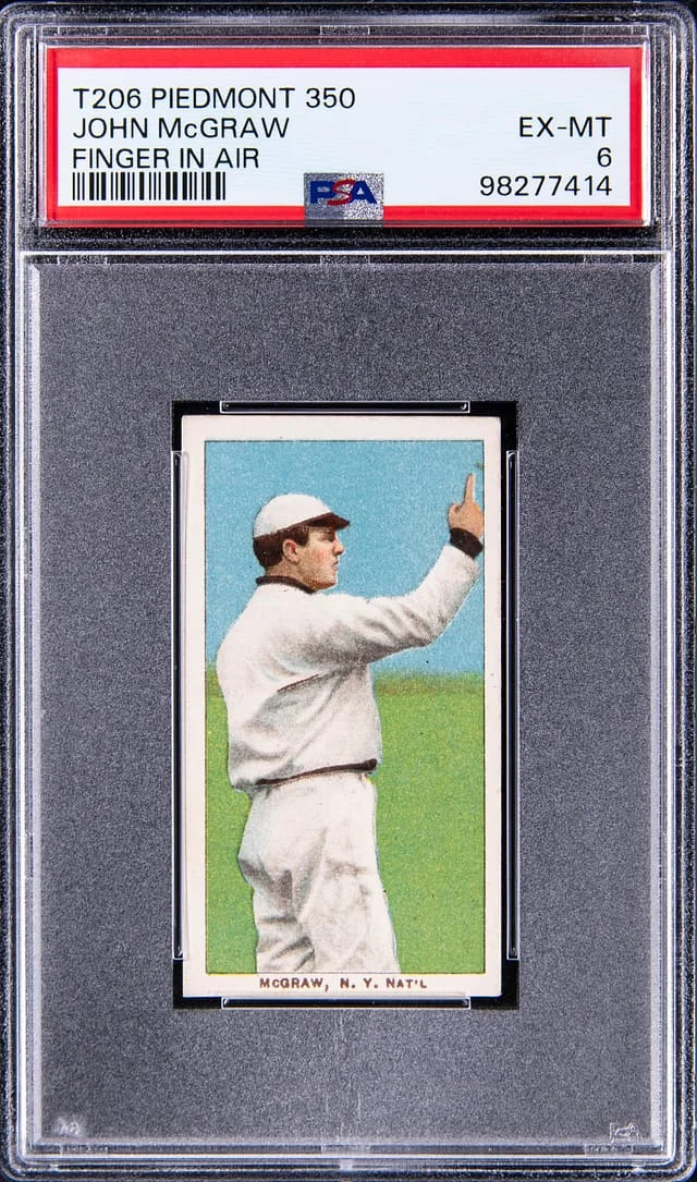 1909-11 T206 John McGraw, Finger In Air - Piedmont 350 White Border #no-number card image