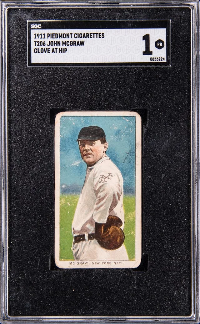 1909-11 T206 John Mcgraw, Glove at Hip - Piedmont White Border #no-number card image