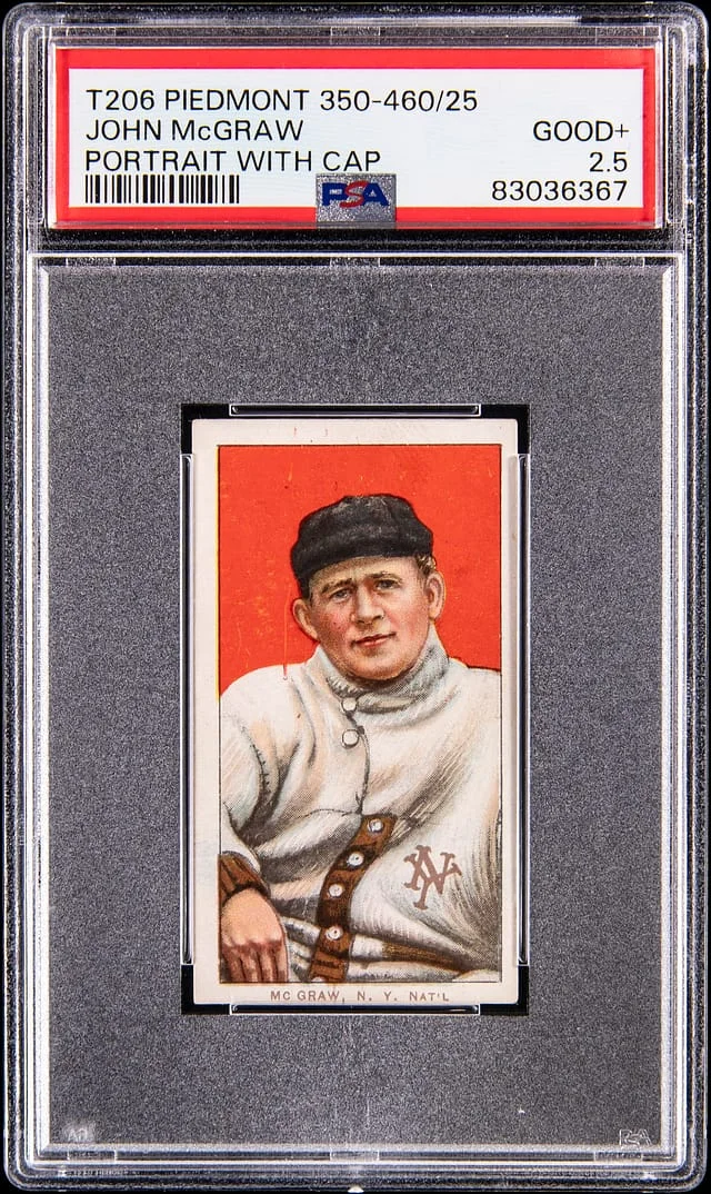 1909-11 T206 John McGraw, Portrait With Cap - Piedmont 350-460/25 White Border #no-number card image