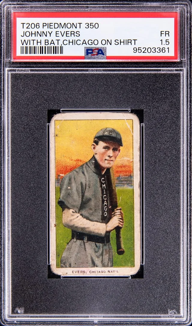 1909-11 T206 Johnny Evers, With Bat, Chicago on Shirt White Border #no-number card image