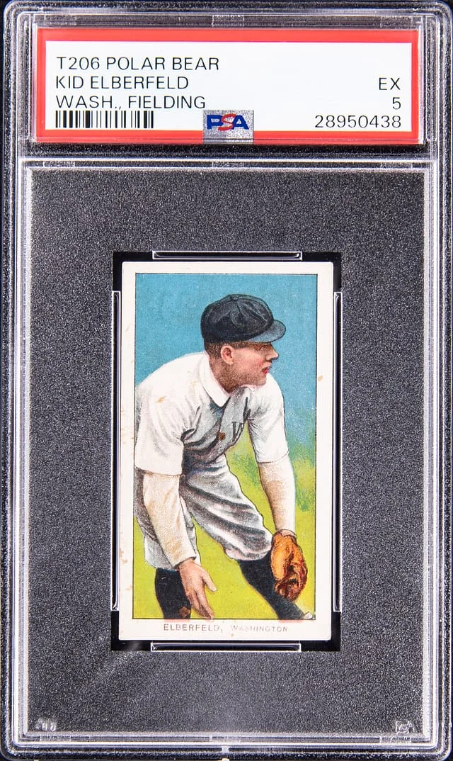 1909-11 T206 Kid Elberfeld, Washington, Fielding - Polar Bear White Border #no-number card image