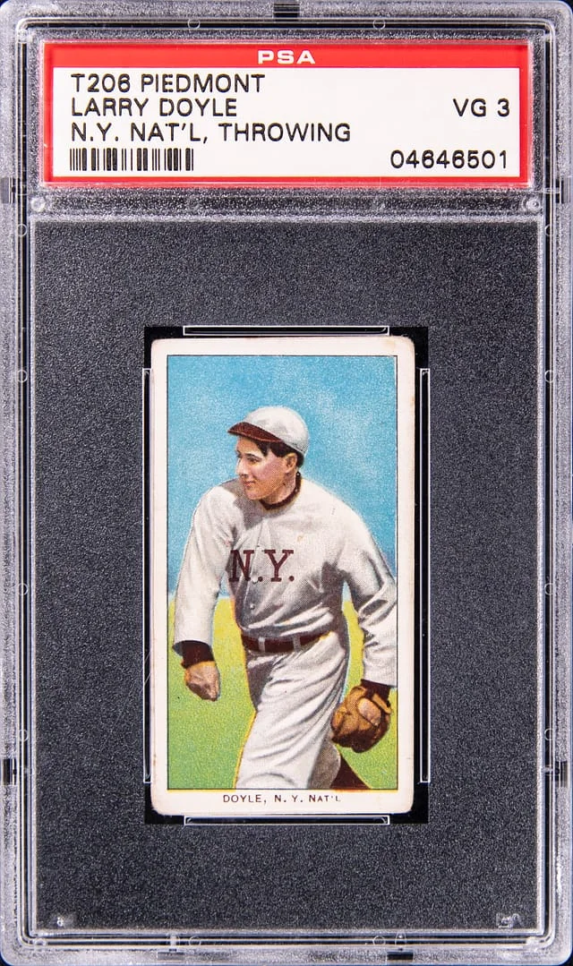 1909-11 T206 Larry Doyle, N.Y. National, Throwing - Piedmont White Border #no-number card image