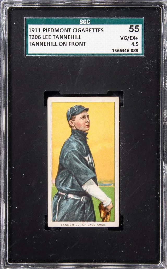 1909-11 T206 Lee Tannehill, Tannehill On Front White Border #no-number card image